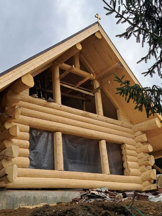 Case lemn rotund necalibrat constructii din lemn