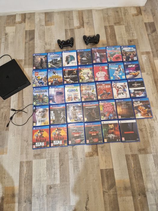 Ps4 Slim + Pachet De Jocuri Complet 36 De jocuri | +2 controllere |