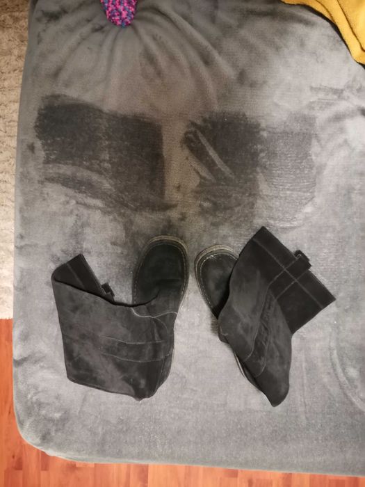 cizme negre piele intoarsa 39