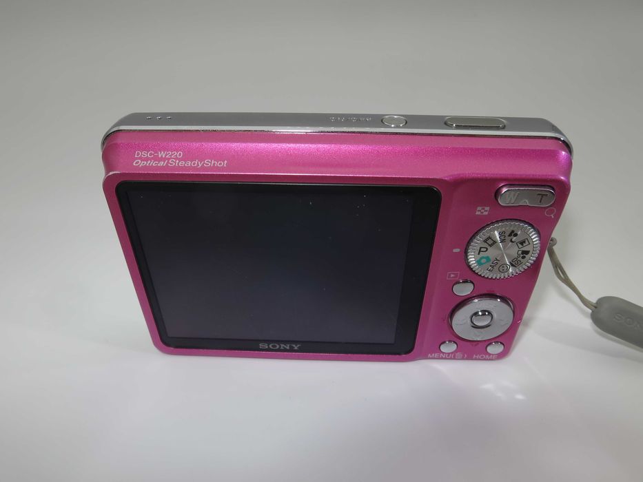 Sony Cyber-shot W220 ултра компактен цифров фотоапарат розов цвят, дигитална камера в отлично състояние комплект, батерия, зарядно, карта памет