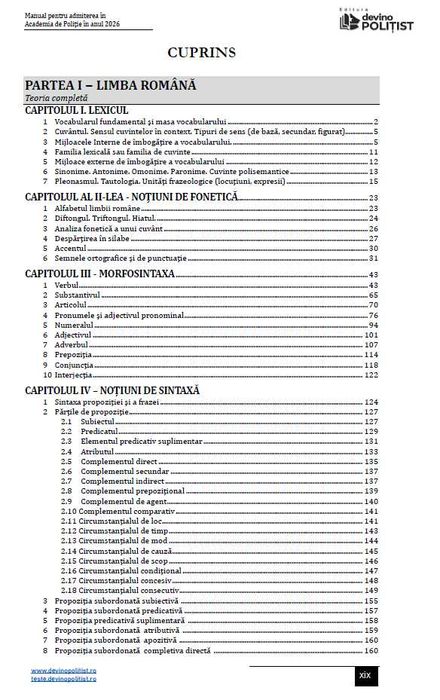 Manual admitere Academia de Poliție Devino Polițist 2026