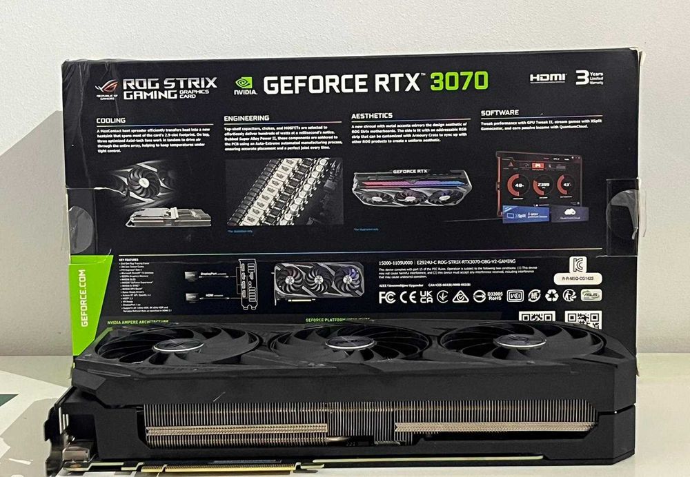 Placă Video ASUS ROG STRIX GeForce RTX 3070 8GB – Ca Nouă!