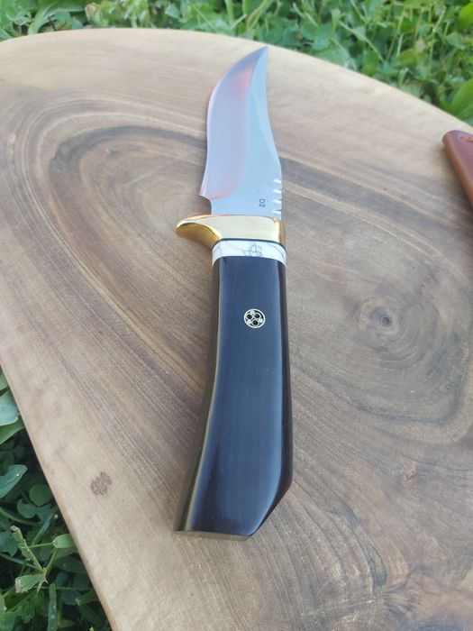 Висококачествен ловен нож стомана D2 с кожена кания,LN406