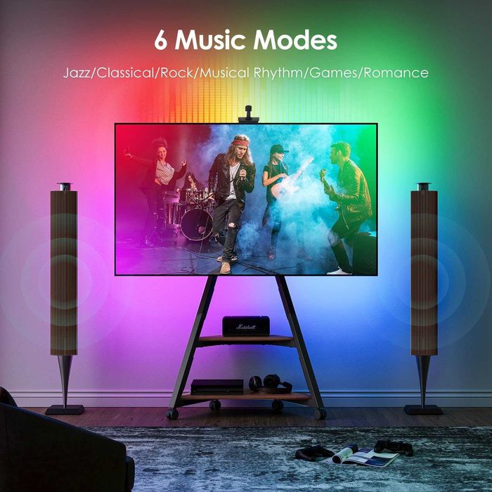 FITUEYES Bandă led RGB BIC TV WiFi Bluetooth cu cameră video 1080p