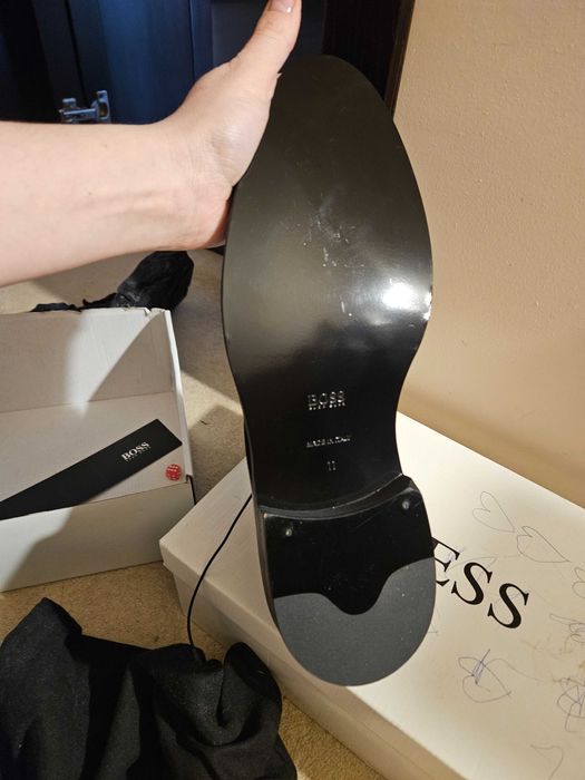 Pantofi Boss piele lacuita, noi, marimea 45