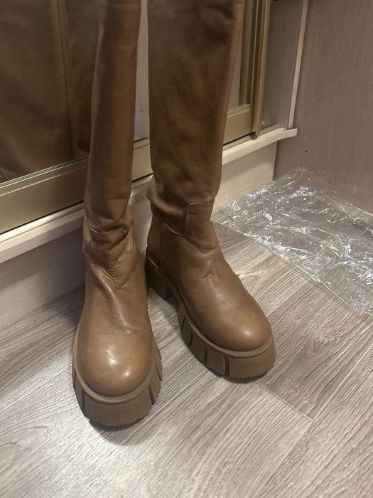 Сапоги трубы кожаные