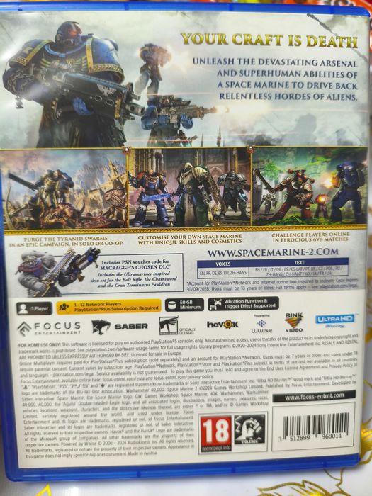 Warhammer 40,000 Space Marine 2. Ps5 диск