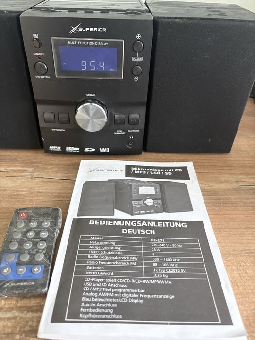 Компактна аудио система Superior NE-271–CD/MP3/USB/SD+Дистанционно