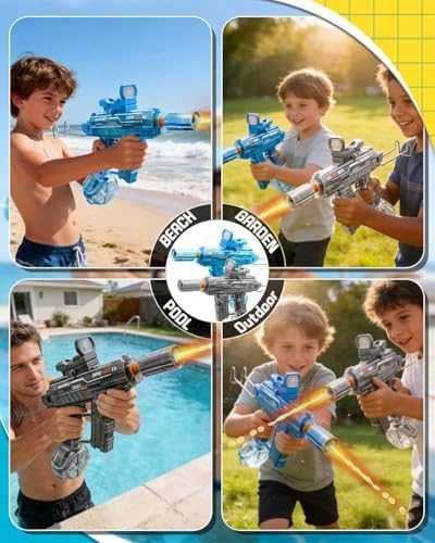 Нов Автоматичен воден пистолет за деца 400+ изстрела с батерия за басейн и плаж игра