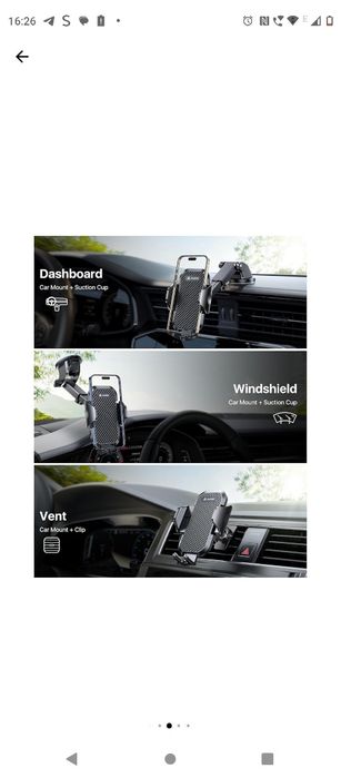 Suport telefon auto Andobil 3în1ventuză  grilă ventilație reglabil 360