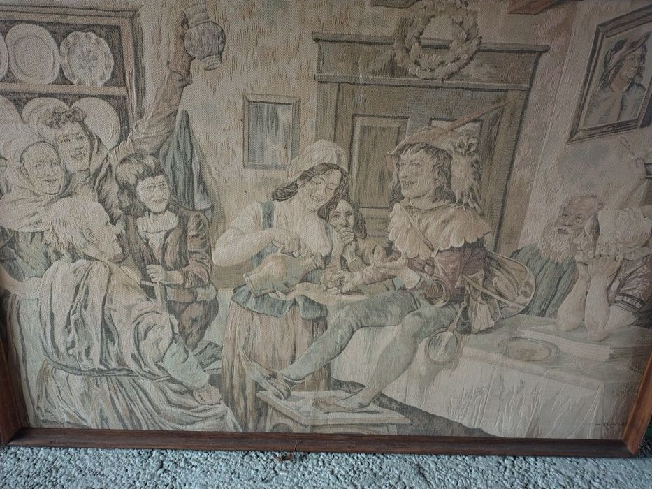 Tablou,țesătură vintage,semnata