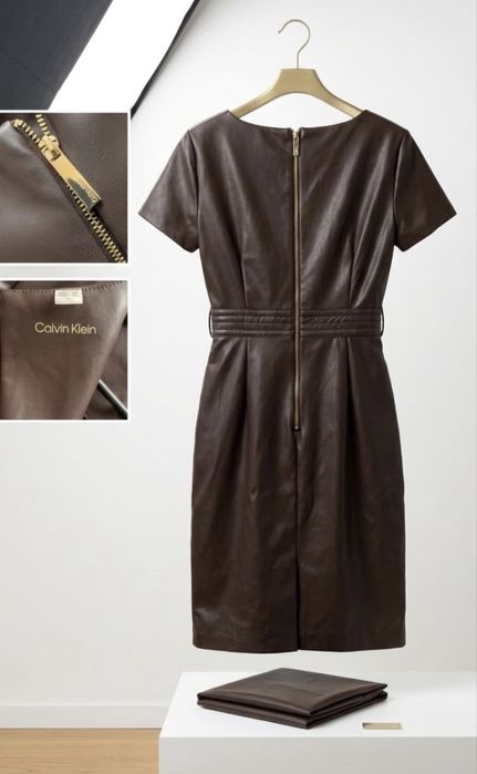 Rochie Calvin Klein - Imitație Piele, Elegantă și Modernă