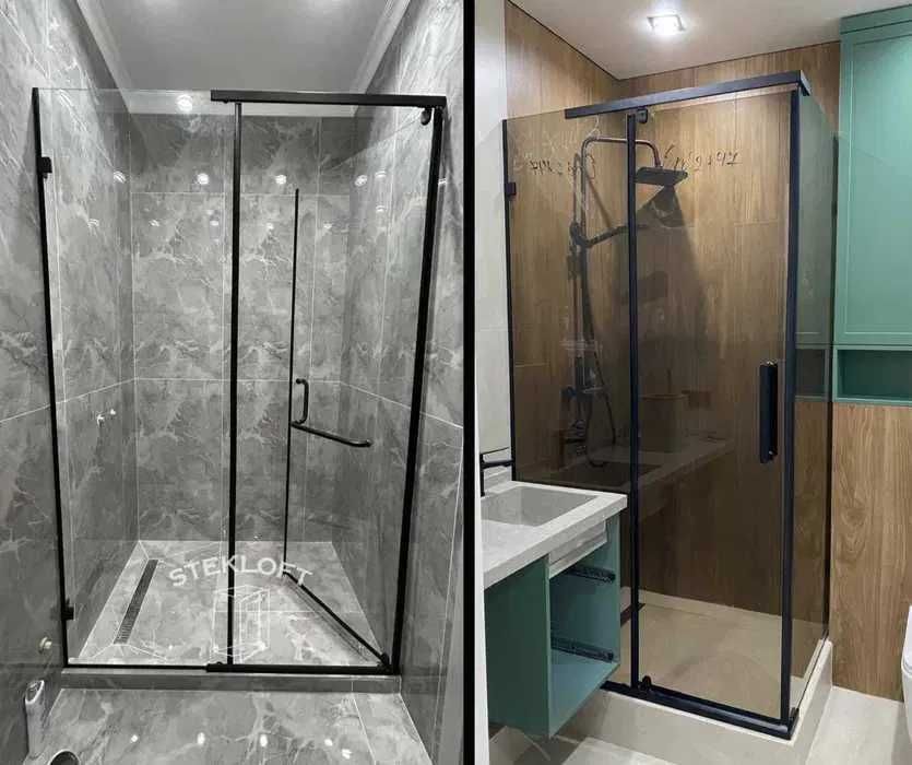ДУШЕВАЯ КАБИНА Стеклянная Душевая Шторки Для Ванной ЛОФТ Перегородки