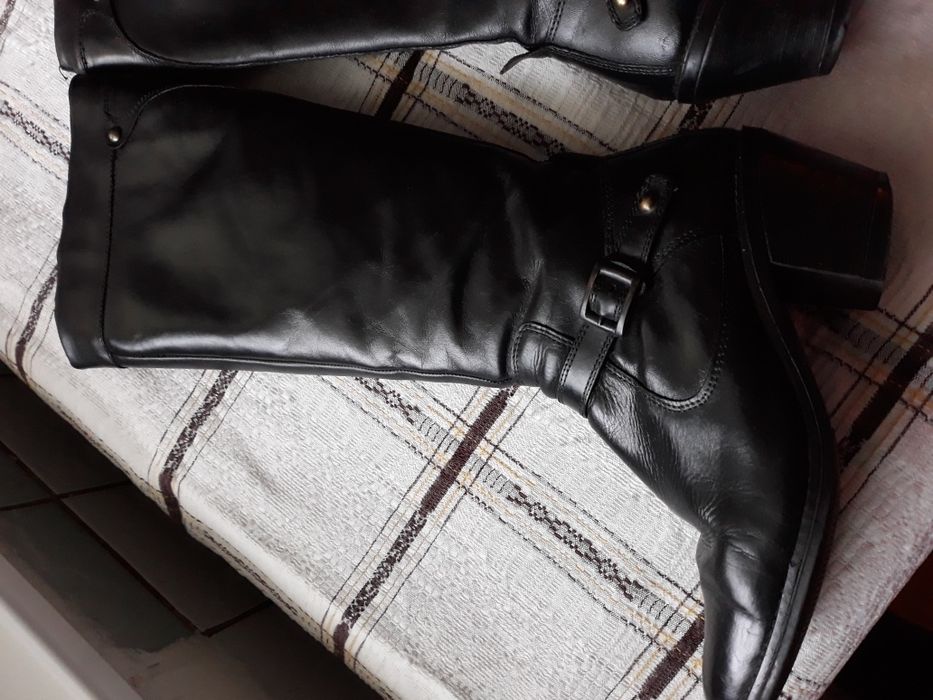 Cizme negre lungi piele naturala