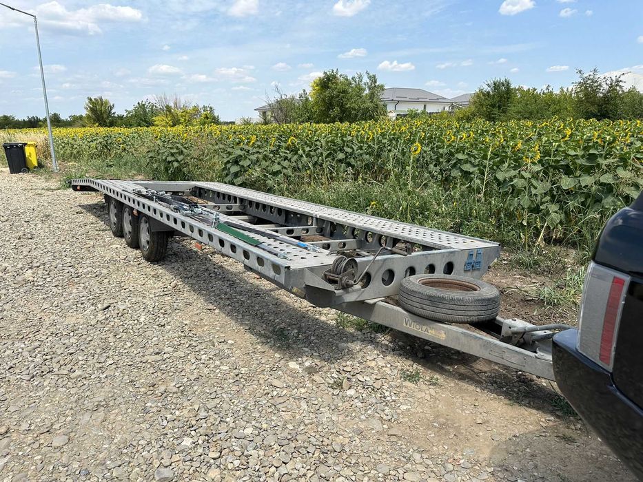Închiriere platforma auto închiriez remorca dubla 8-8,5  3,5t