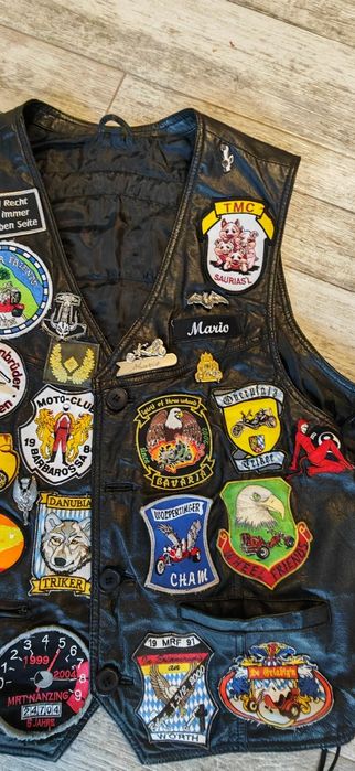 Vesta moto  biker Custom din piele naturală