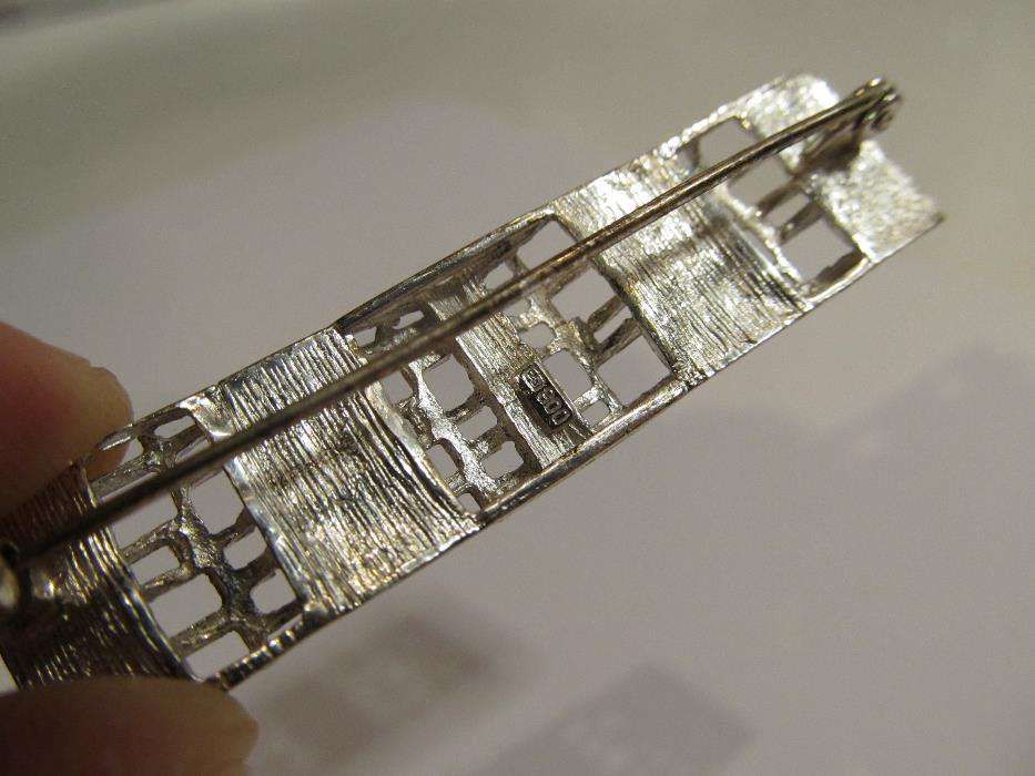 brosa rectangulara din argint