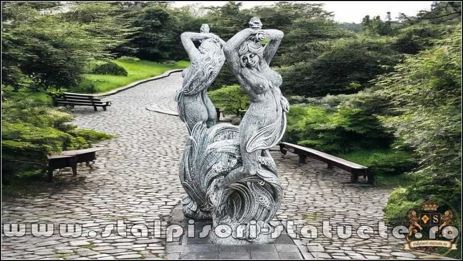 Statuetă fata erotică, gri patinat, model S26.