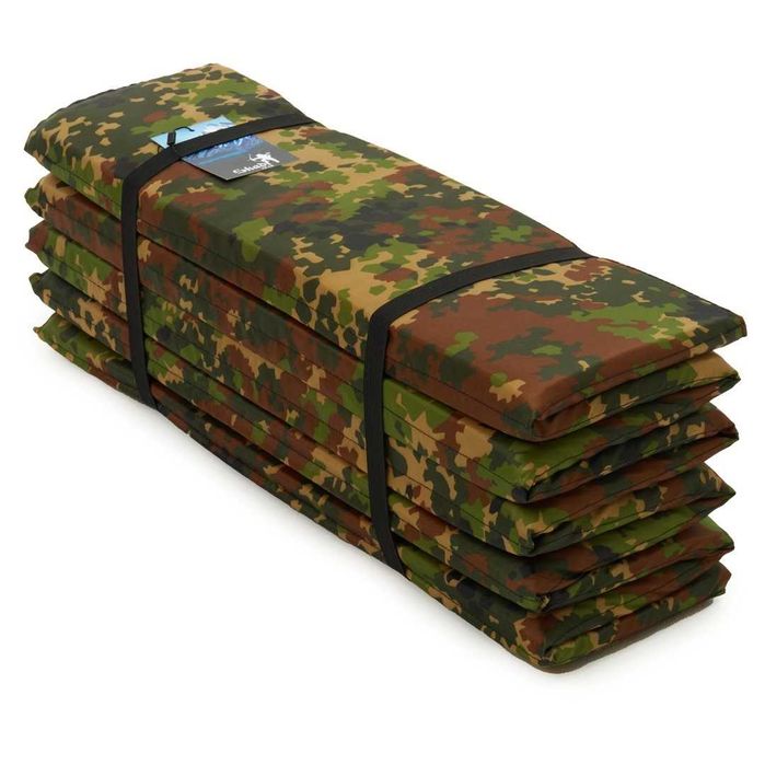 Коврик туристический складной(10 сложений), пенка, Олива,  10 мм