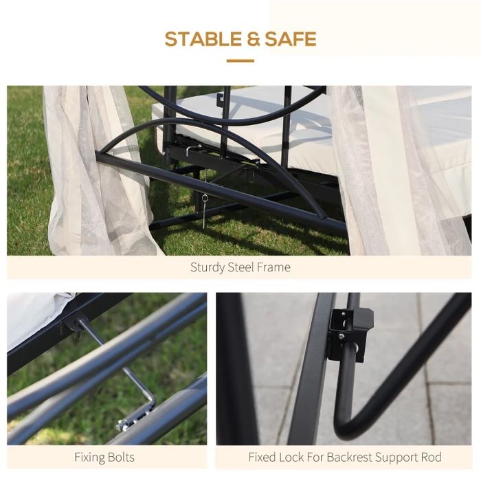 Outsunny Беседка - люлка с мрежа