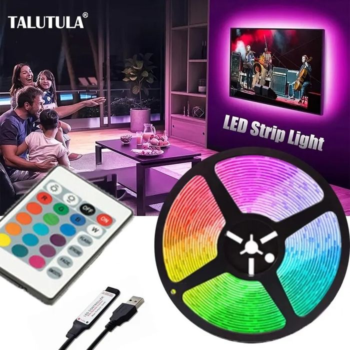 Banda led cu telecomanda 5m / RGB Banda led cu alimentare priza