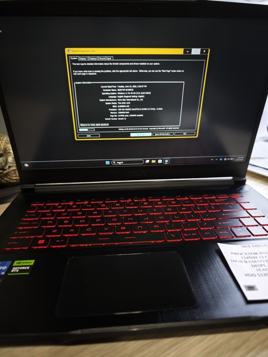 Amanet Royal: MSI Thin GF 63 /Intel i5 Gen 12 / Nvidia 4050 / SSD 512 GB