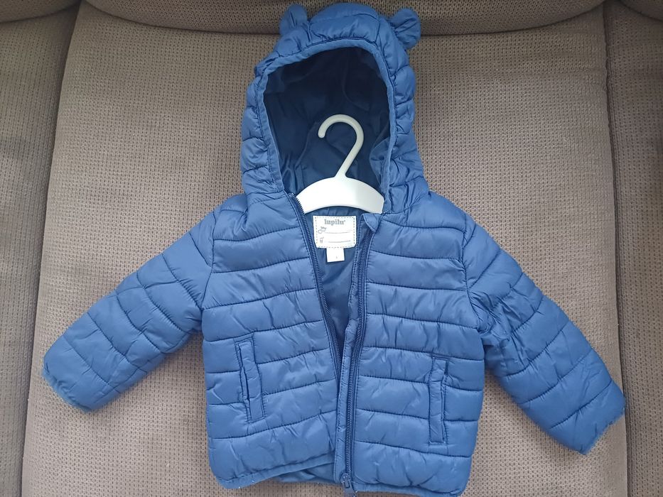 Бебешки ескимос с ръкавички и терлички, с динозаври, размер 80 -86, 12