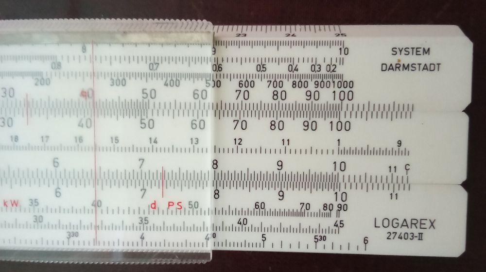 Логарифмическая линейка системы Дармштадт