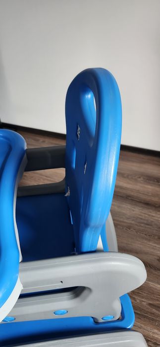 Scaun de masa multifunctional 2 in 1 Kidscare - Albastru/Gri