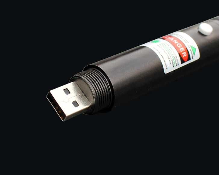 Зелен мощен лазер-показалка с USB зареждане