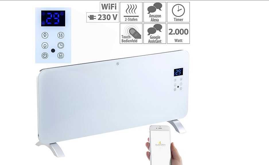 Конвектор Sichler Haushaltsgeräte WLAN 2000W Germany