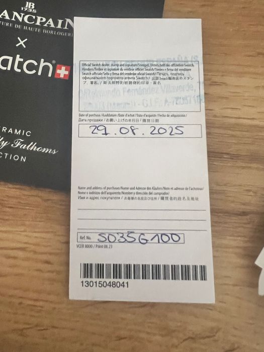 Часовник Swatch x blancpain scuba green limited