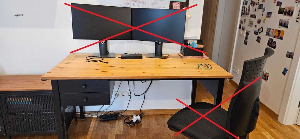 Vand birou lemn masiv IKEA ARKELSTORP 150x60