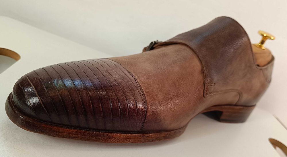 Pantofi monk 42 42.5 43 de lux GREVE NOI lucrati manual piele naturala