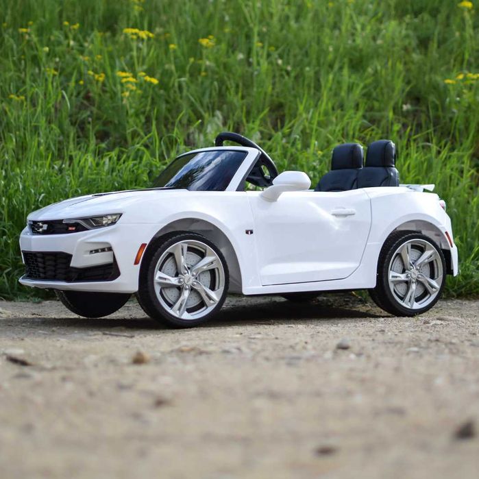 Masinuta electrica, Chevrolet Camaros cu roti moi, scaun tapitat White