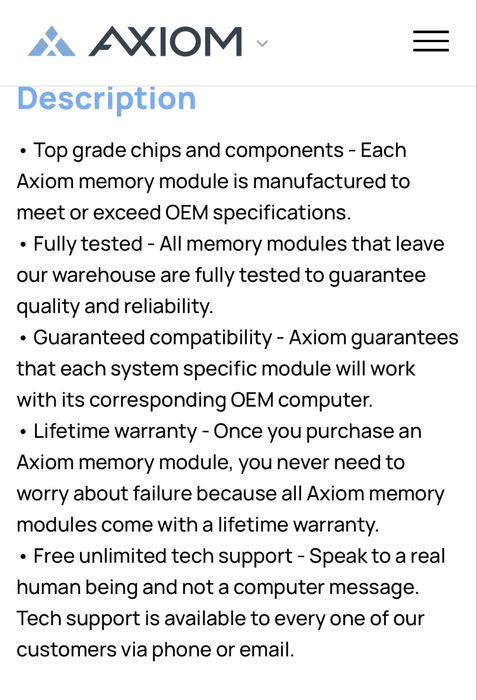 Axiom 16GB DDR4-3200 SODIMM for HP-13L75AA, 141H5AA