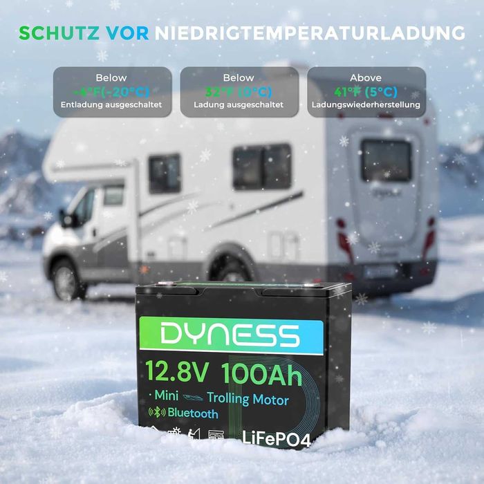 Dyness LiFePO4 12V 100Ah литиева батерия Bluetooth Mini със 100A BMS,макс. 15000 цикъла,12v LiFePO4батерия за каравани,лодки, соларни домашни системи