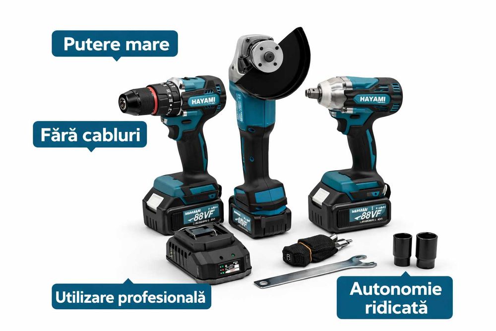 Set scule Hayami brushless 88VF | 2 acumulatori | Profesional | Nou