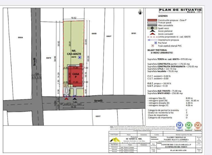 Teren 980 mp cu proiect de casă început–Chișirid, la 15 min de Oradea