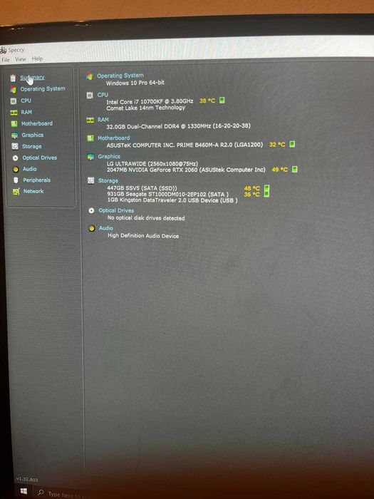 PC Gaming i7-10700KF • 32GB RAM • RTX 2060 6GB • SSD 512GB + HDD 1TB