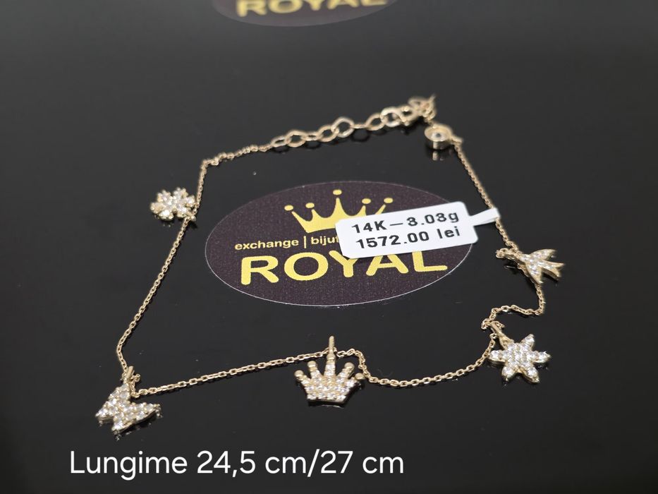 Bijuteria Royal: Brățară picior aur 14k/3.03 gr