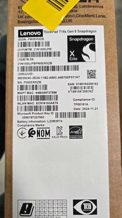 Lenovo Thinkpad T14s Gen 6 Snapdragon