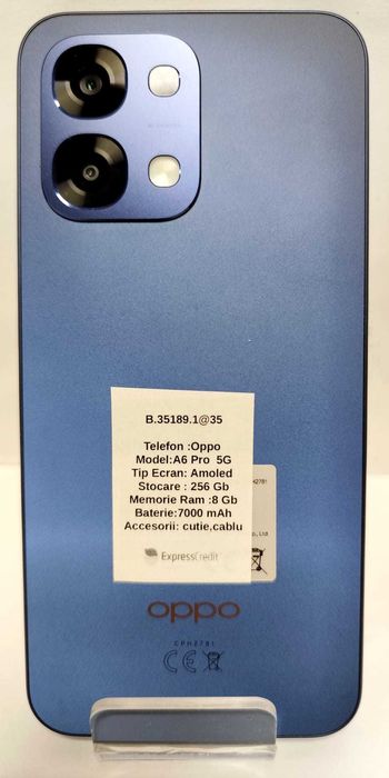 Telefon Oppo A6 Pro 5G 256gb Stocare/8Gb Ram (AG 35  B 35189) Garantie 2ani!