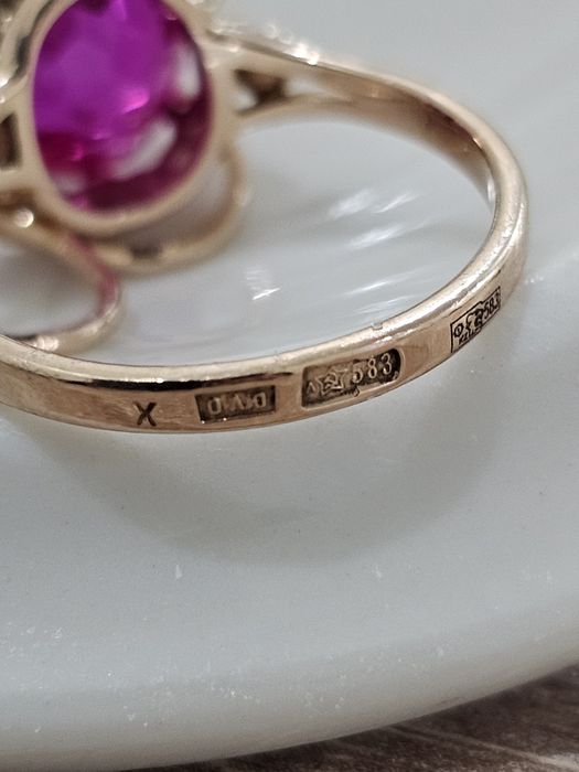 Серьги и кольцо советские 583СССР