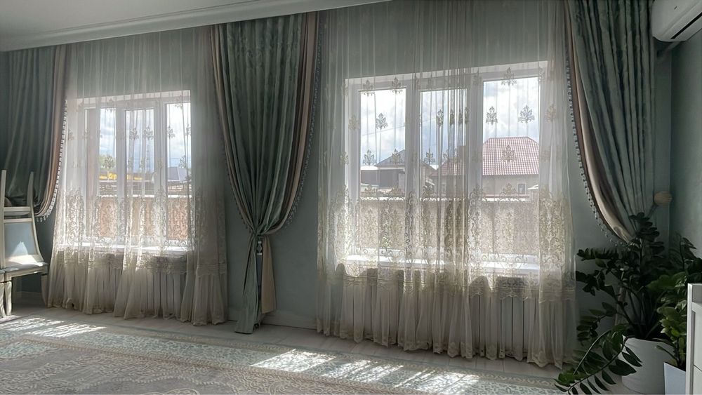 Готовое штор с тюльем