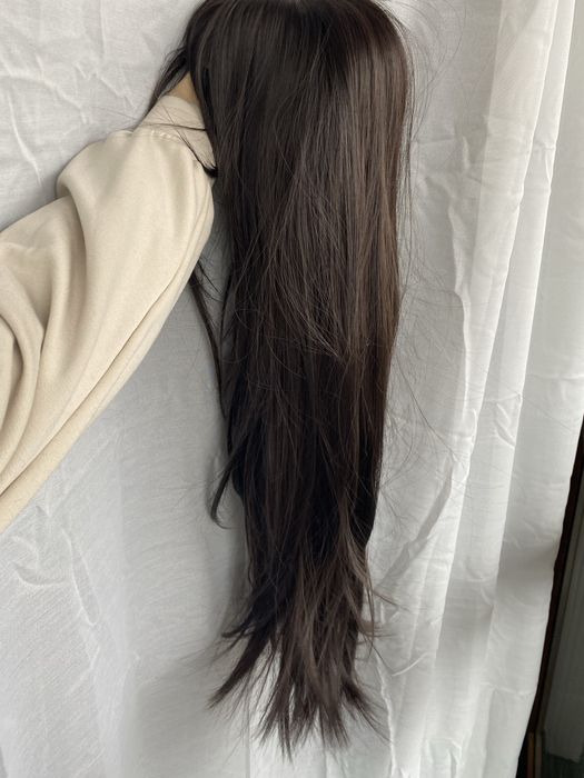 НОВА Кафява естествена перука! 100% високо качество