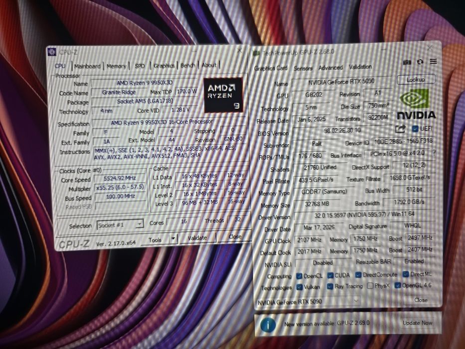 ПК: Ryzen 9 9950X3D + RTX 5090