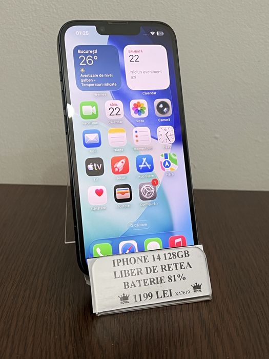 Amanet Royal CB: Iphone 14 128gb baterie 81 liber de retea