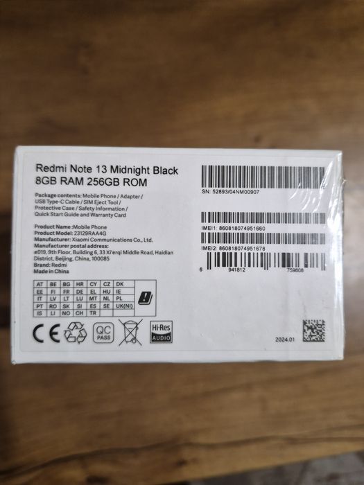 Redmi Note 13 Midnight Black 8 GB Ram 256GB