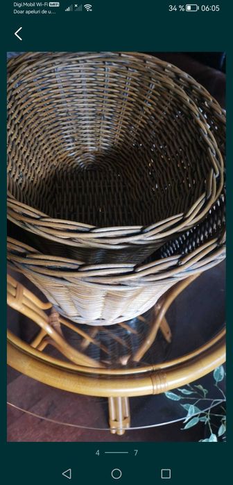 Cos împletit bambus ratan zambila mare